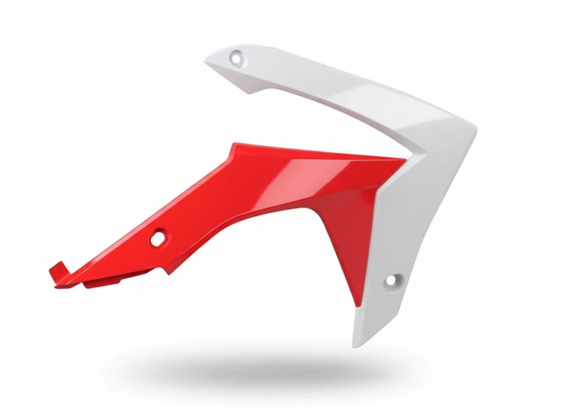 Боковины радиатора красно белые Honda CRF450R 13 16 # CRF250R 14 17  - фото 1