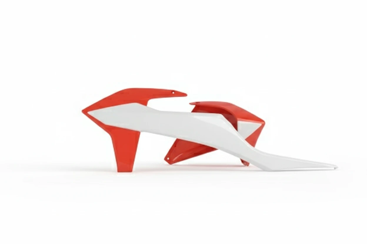 Боковины радиатора бело оранжевые KTM SX125 250 SXF XC XC F250 450 19 20 # SX F450FE 18 # EXC EXC F 2020 - фото 1