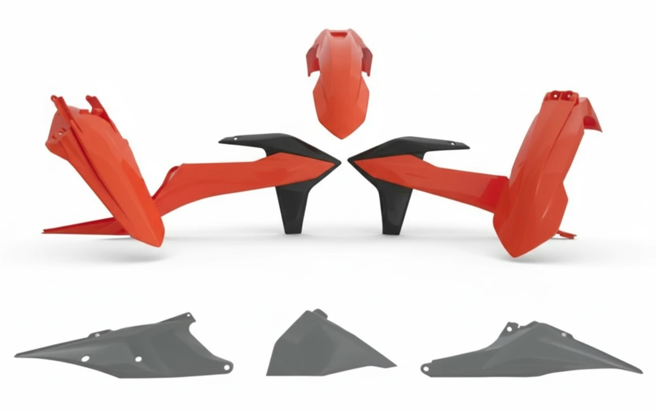 Комплект пластика оранжево серый KTM EXC EXC F 20 23 - фото 1