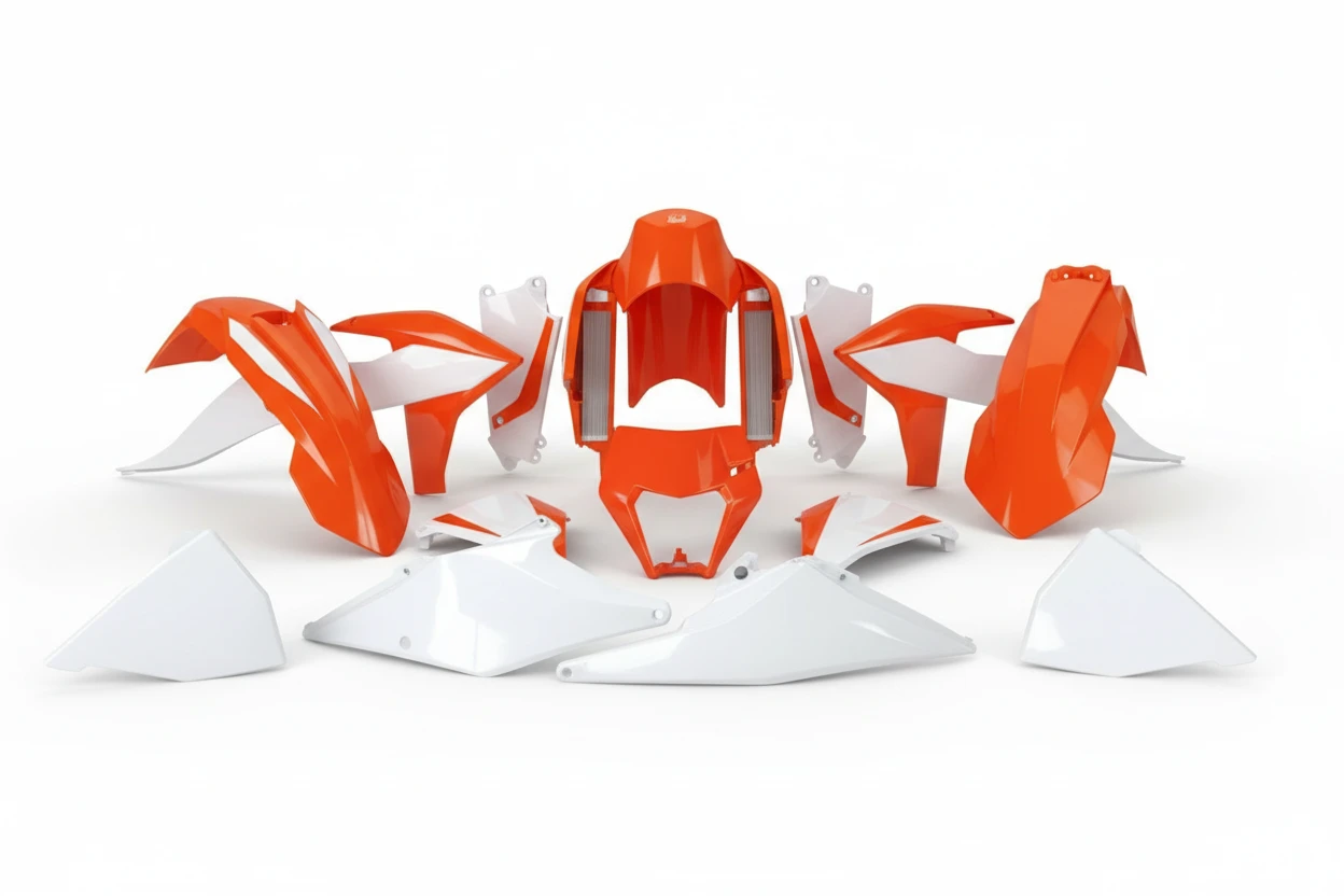 Комплект пластика оранжево белый KTM EXC EXC F 20 22 - фото 1