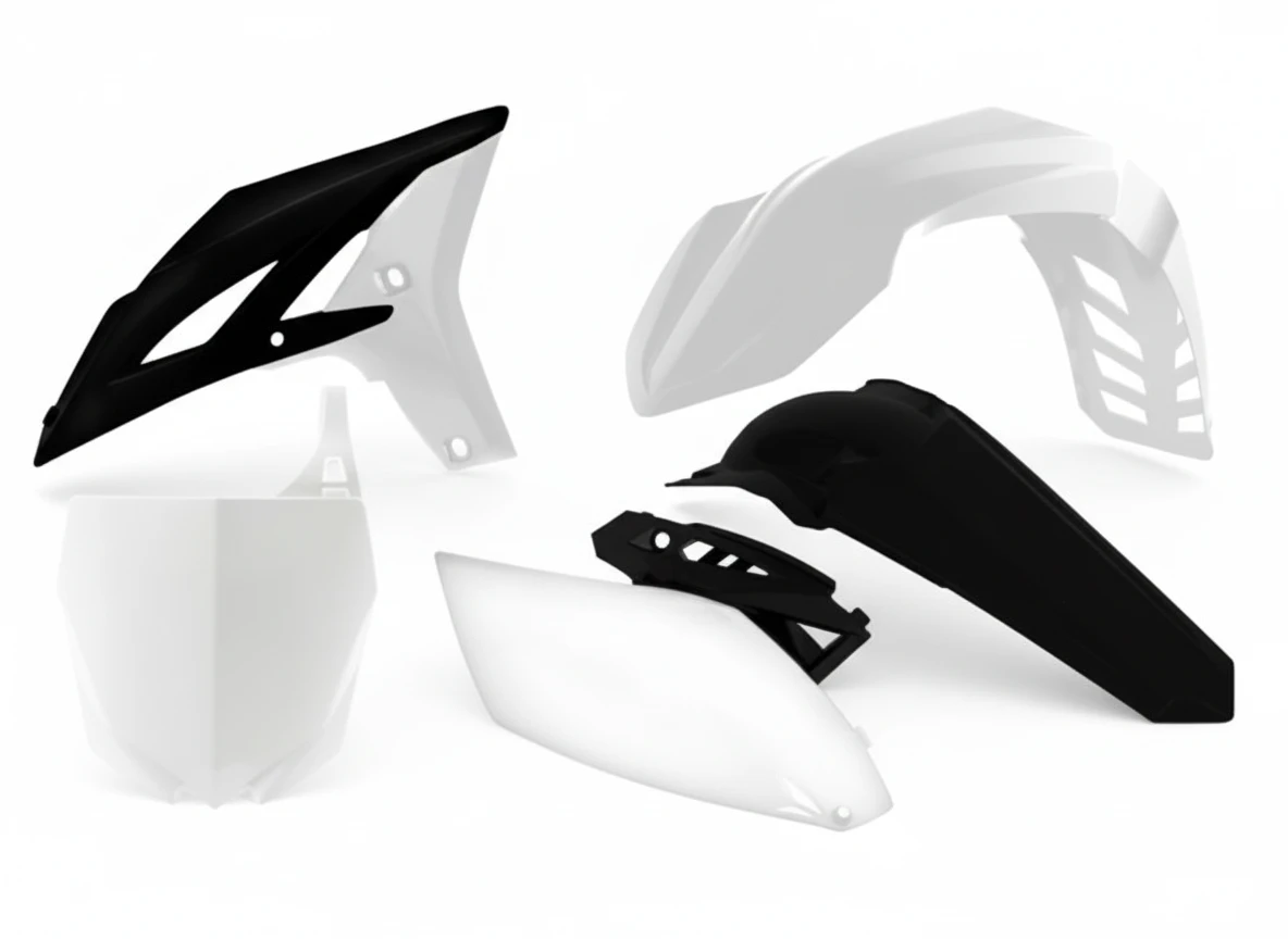 Комплект пластика YZF250 10 13 бело черный - фото 1