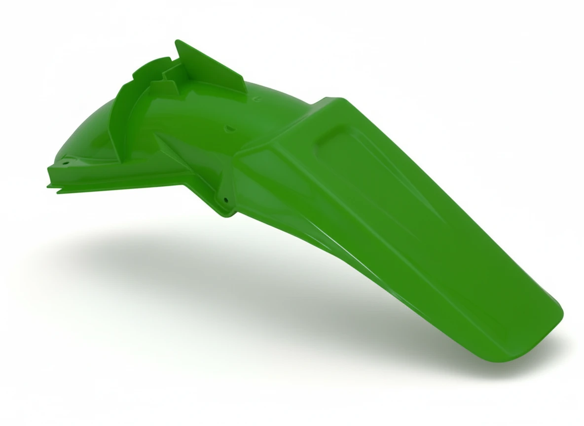 Крыло заднее зеленое Kawasaki KX125 250 99 02  - фото 1