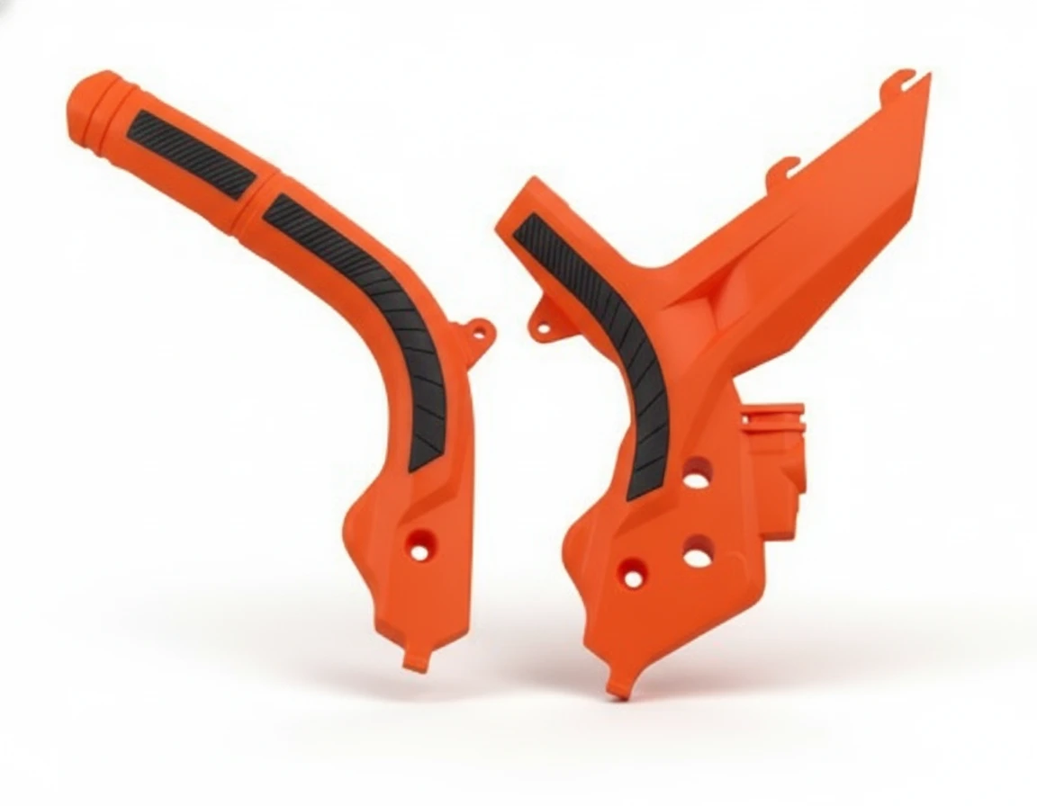 Защита рамы оранжево черная KTM SX SX F 19 22 / EXC EXC F 20 23 - фото 1