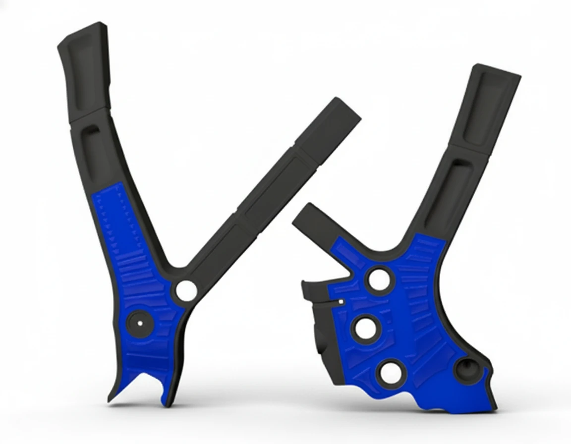 Защита рамы черно синяя Yamaha YZ125 250 05- - фото 1